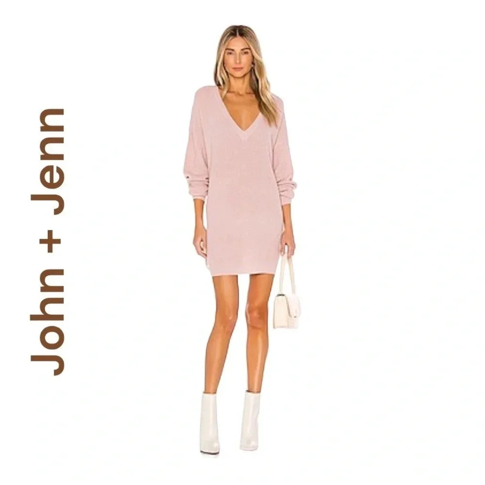 John‎ + Jenn 2 NWT  long sleeve sweater dress. Pink XS.